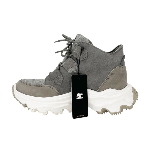 Sorel Size 6 Kinetic Breakthru Caribou Waterproof Sneaker Suede Gray New NWT - Picture 3 of 13